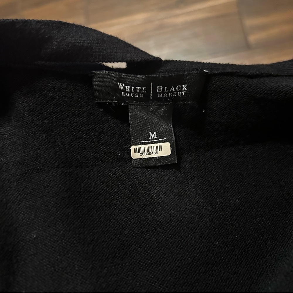 WHBM Black Ruffle Open Front Cardigan Medium - Picture 8 of 12